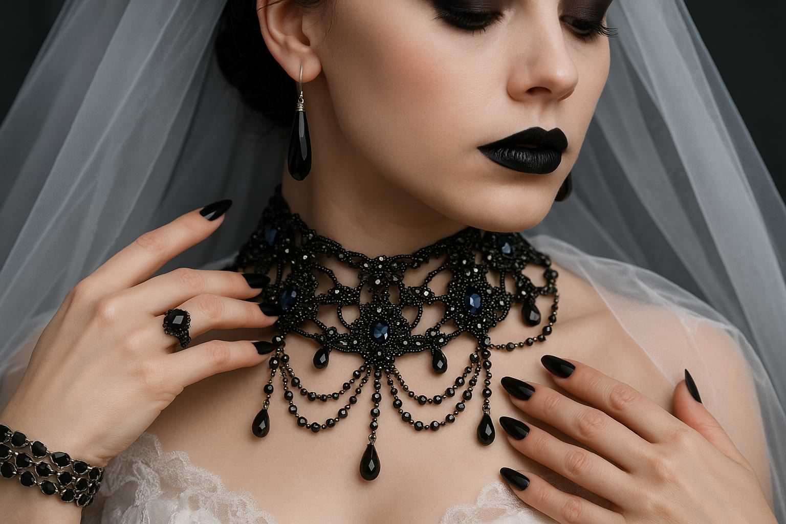 Luxury Gothic Jewelry for the Elegant, Romantic Goth Bride